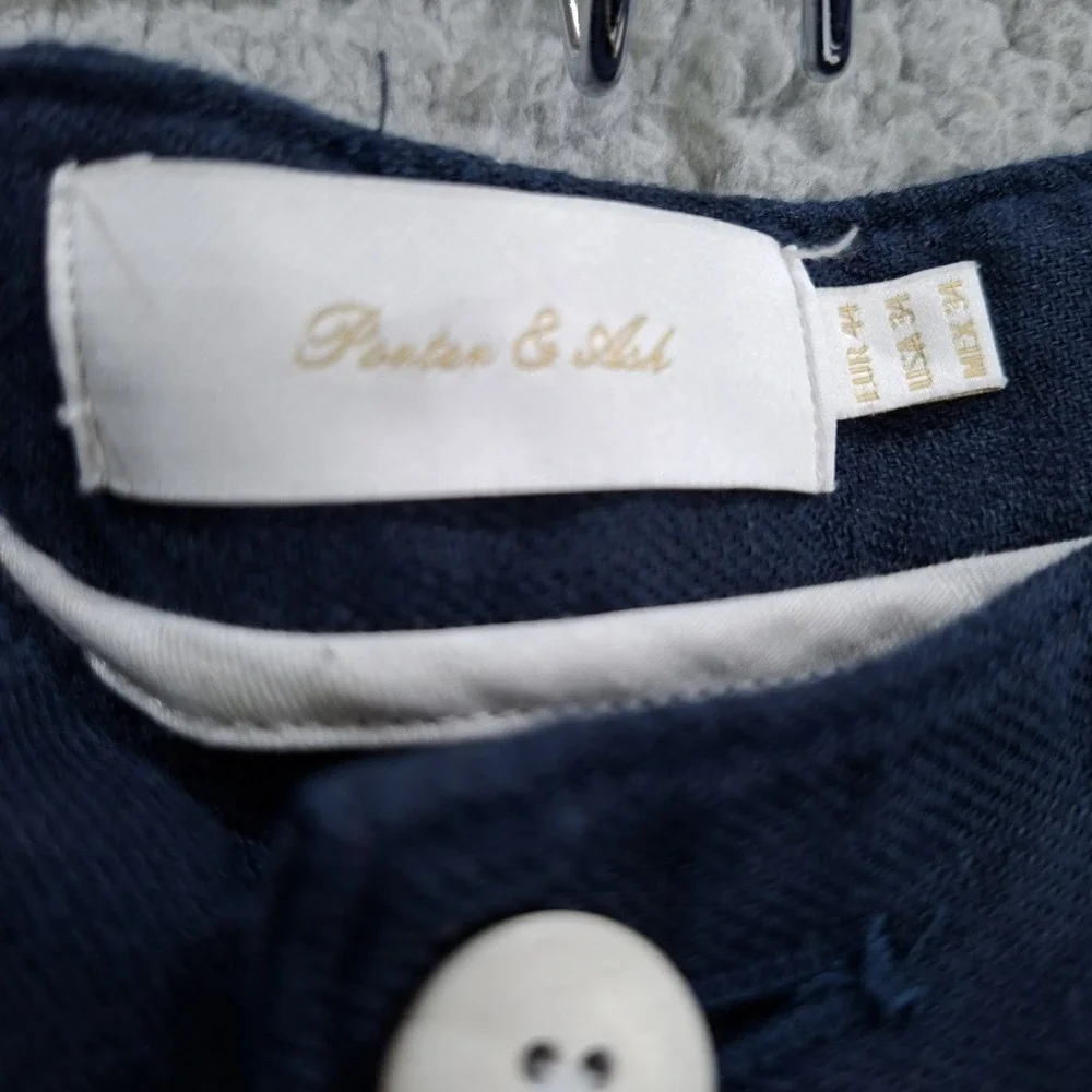 Porter & Ash Pants Mens 34x29 Linen Chino Navy Slim Fit Washable Preppy Beach